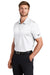 Nike NKBV6042 Mens Essential Dri-Fit Moisture Wicking Short Sleeve Polo Shirt White Model 3Q