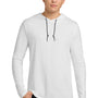 Gildan Mens Long Sleeve Hooded T-Shirt Hoodie - White/Dark Grey