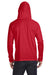 Gildan 987/987AN Mens Long Sleeve Hooded T-Shirt Hoodie Red/Dark Grey Model Back