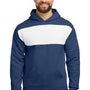 Jerzees Mens NuBlend Fleece Pill Resistant Billboard Hooded Sweatshirt Hoodie w/ Pouch Pocket - Heather Indigo Blue/White - Closeout