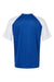 Badger 4230 Mens Breakout Moisture Wicking Short Sleeve Crewneck T-Shirt Royal Blue/White Flat Back