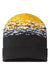 Cap America RKS12 Mens USA Made Static Cuffed Beanie Black/White/Gold Flat Front