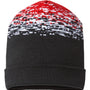 Cap America Mens USA Made Static Cuffed Beanie - Black/White/Red - NEW