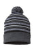 Cap America RKL12 Mens USA Made Striped Beanie Black Flat Front