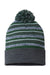 Cap America RKL12 Mens USA Made Striped Beanie Forest Green Flat Front