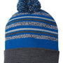 Cap America Mens USA Made Striped Beanie - True Royal Blue - NEW