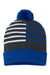 Cap America RKH12 Mens USA Made Half Color Beanie True Royal Blue/White Flat Front