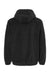 Burnside 3600 Mens Polar Fleece 1/4 Zip Hooded Sweatshirt Hoodie Black Flat Back