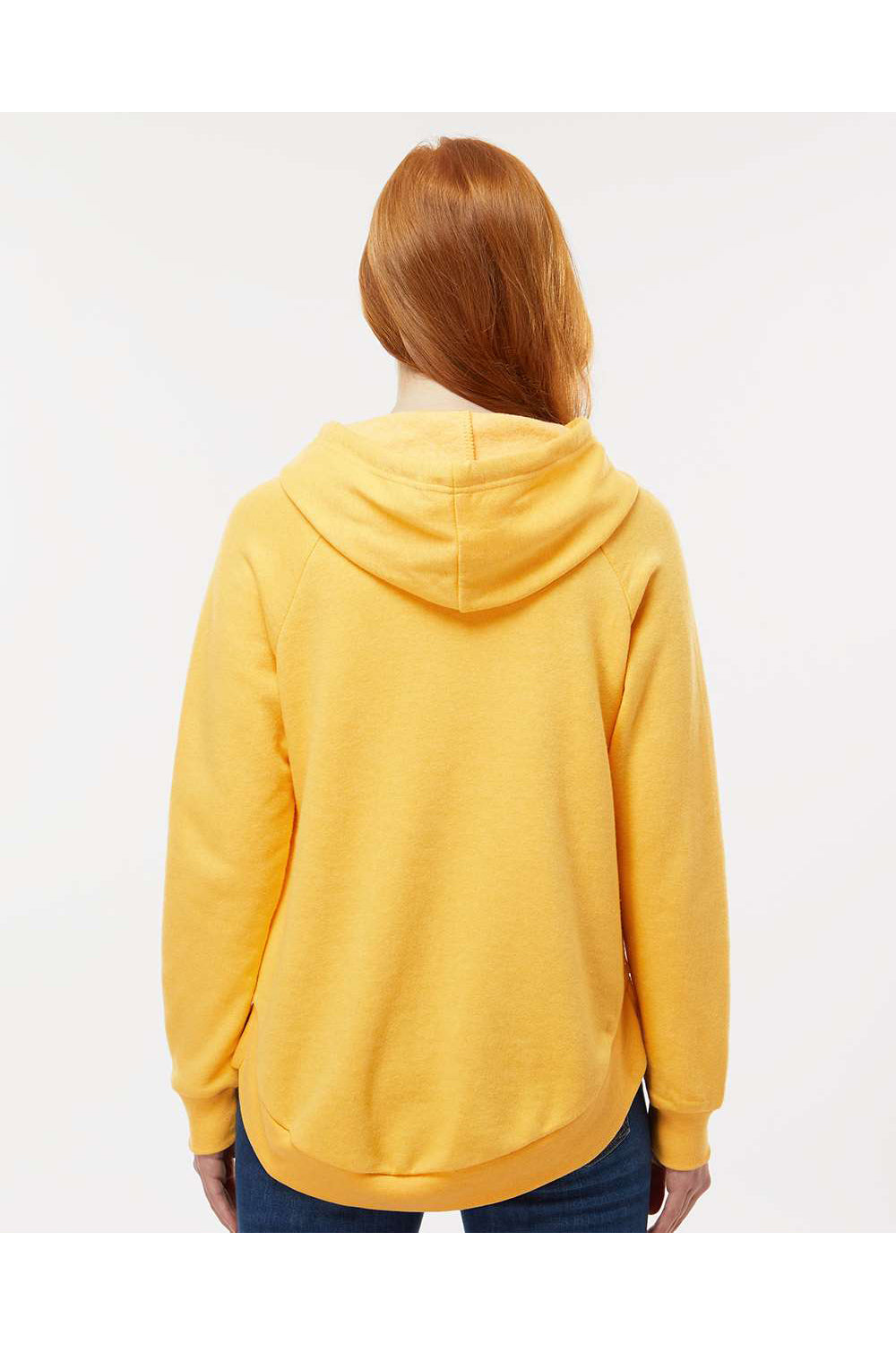 MV Sport W20172 Womens Jordan Angel Fleece Hooded Sweatshirt Hoodie Sunglow Yellow Model Back