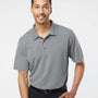 Paragon Mens Saratoga Performance Moisture Wicking Mini Mesh Short Sleeve Polo Shirt - Heather Grey - NEW