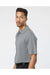 Paragon 100 Mens Saratoga Performance Mini Mesh Short Sleeve Polo Shirt Heather Grey Model Side