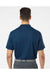 Paragon 100 Mens Saratoga Performance Mini Mesh Short Sleeve Polo Shirt Navy Blue Model Back