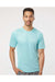 Paragon 200 Mens Islander Performance Short Sleeve Crewneck T-Shirt Aqua Blue Model Front