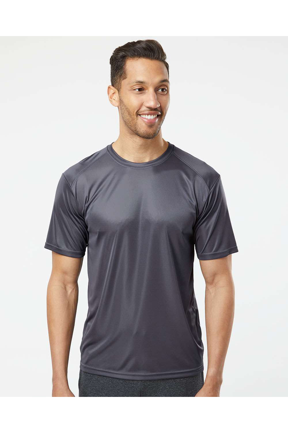 Paragon 200 Mens Islander Performance Short Sleeve Crewneck T-Shirt Graphite Grey Model Front