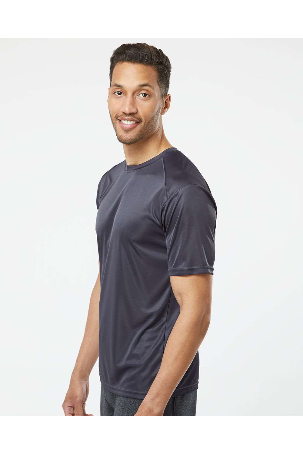 Paragon 200 Mens Islander Performance Short Sleeve Crewneck T-Shirt Graphite Grey Model Side