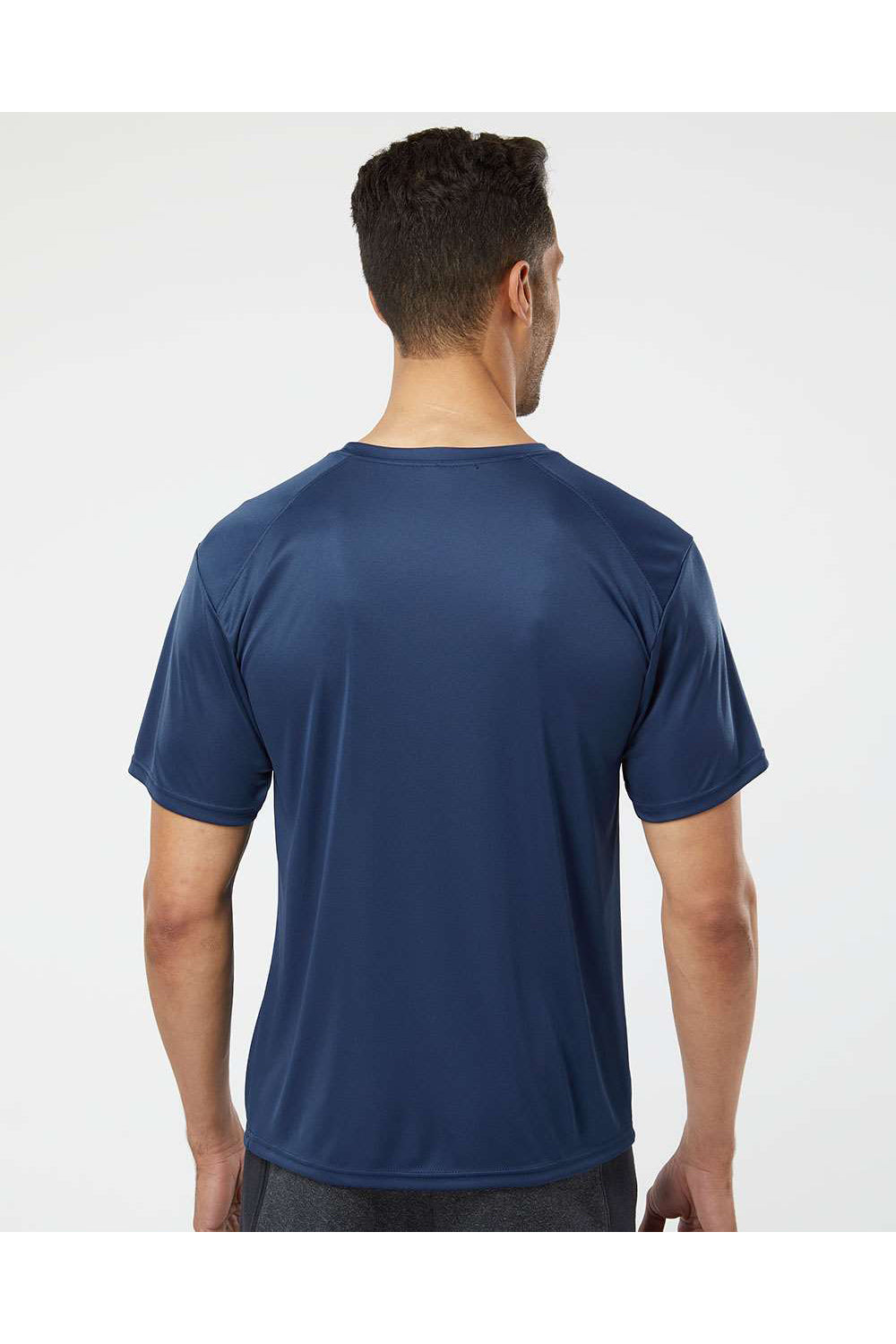 Paragon 200 Mens Islander Performance Short Sleeve Crewneck T-Shirt Navy Blue Model Back