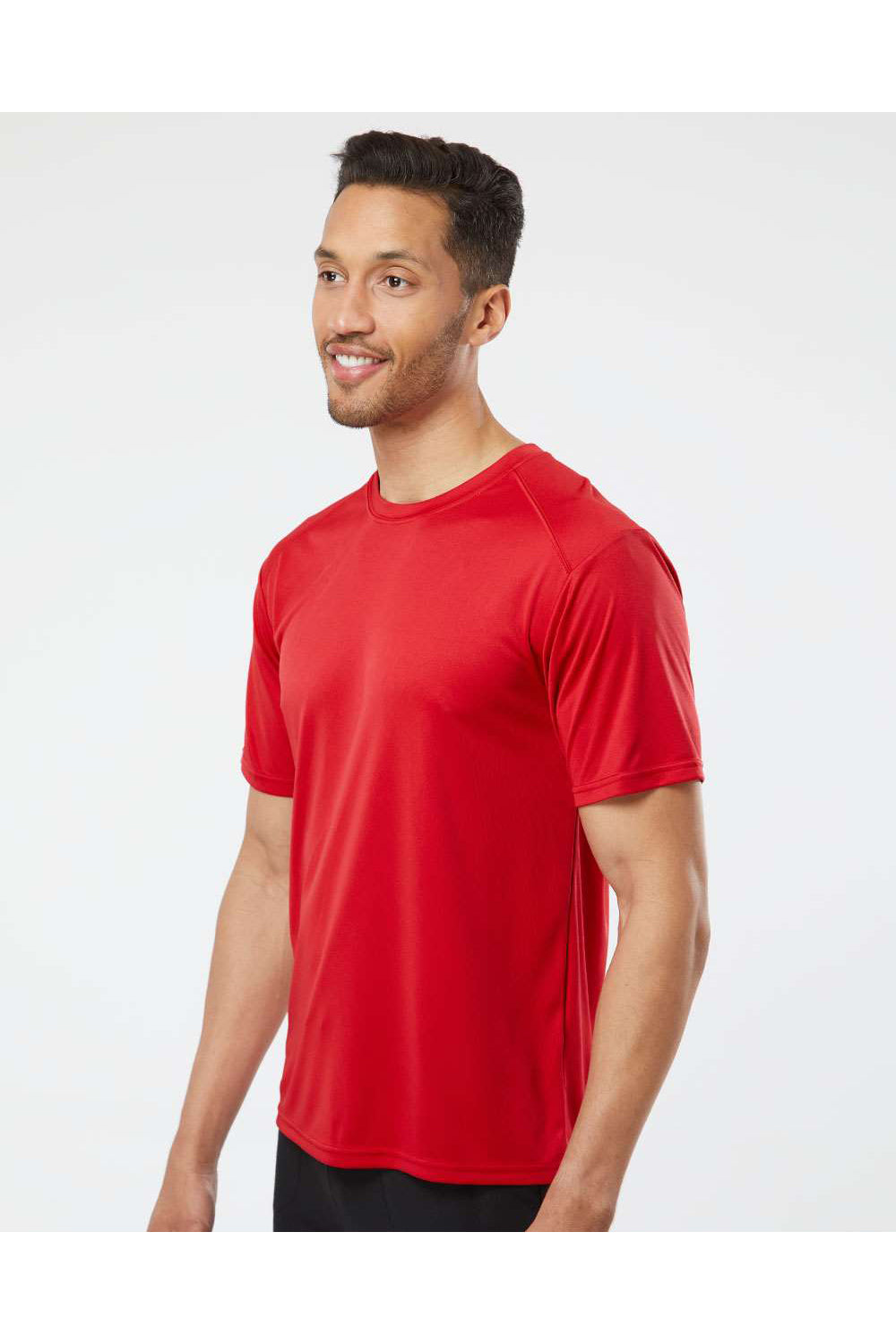 Paragon 200 Mens Islander Performance Short Sleeve Crewneck T-Shirt Red Model Side