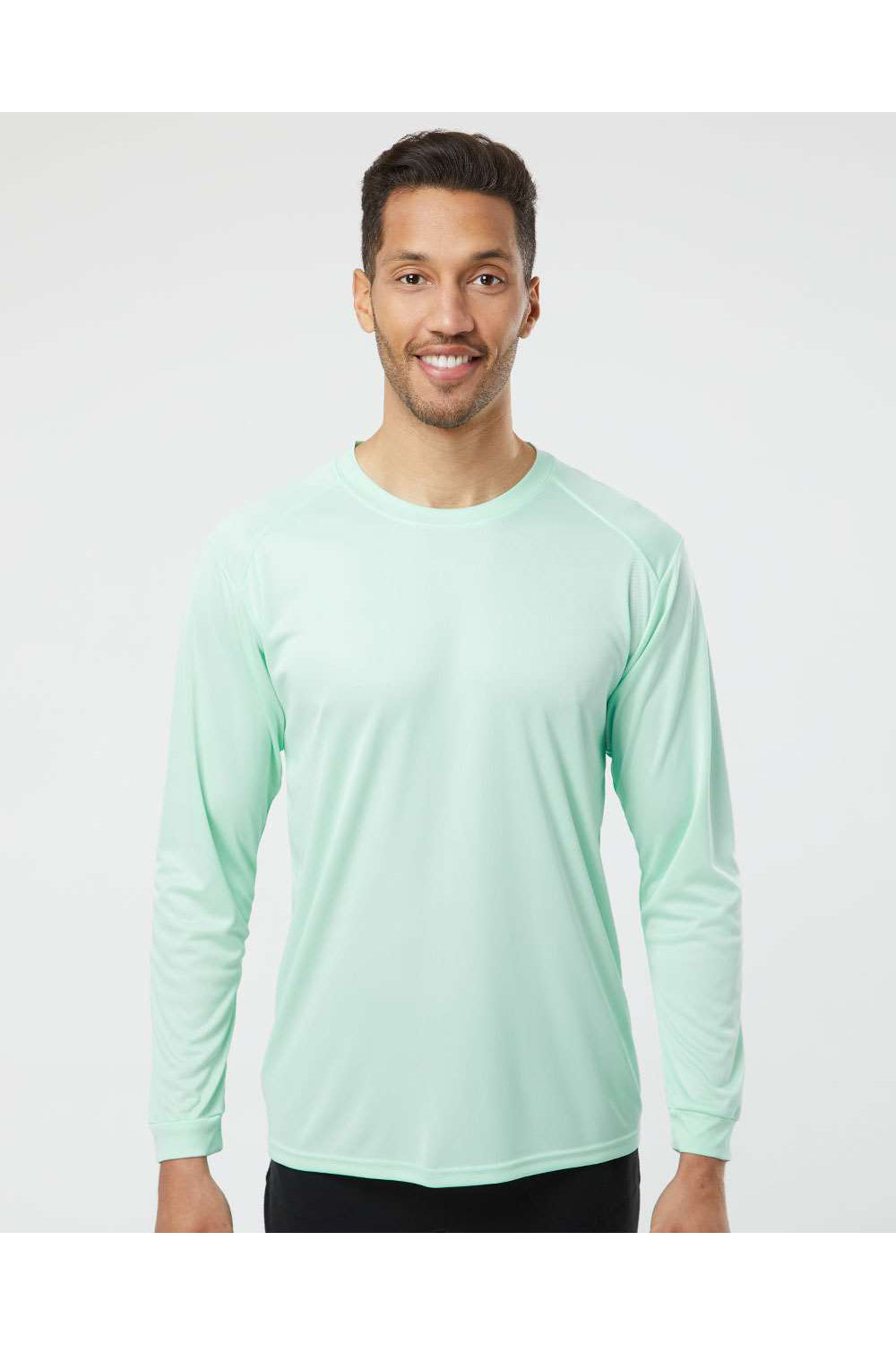 Paragon 210 Mens Islander Performance Long Sleeve Crewneck T-Shirt Mint Green Model Front