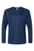 Paragon 210 Mens Islander Performance Long Sleeve Crewneck T-Shirt Navy Blue Flat Front