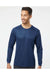 Paragon 210 Mens Islander Performance Long Sleeve Crewneck T-Shirt Navy Blue Model Front