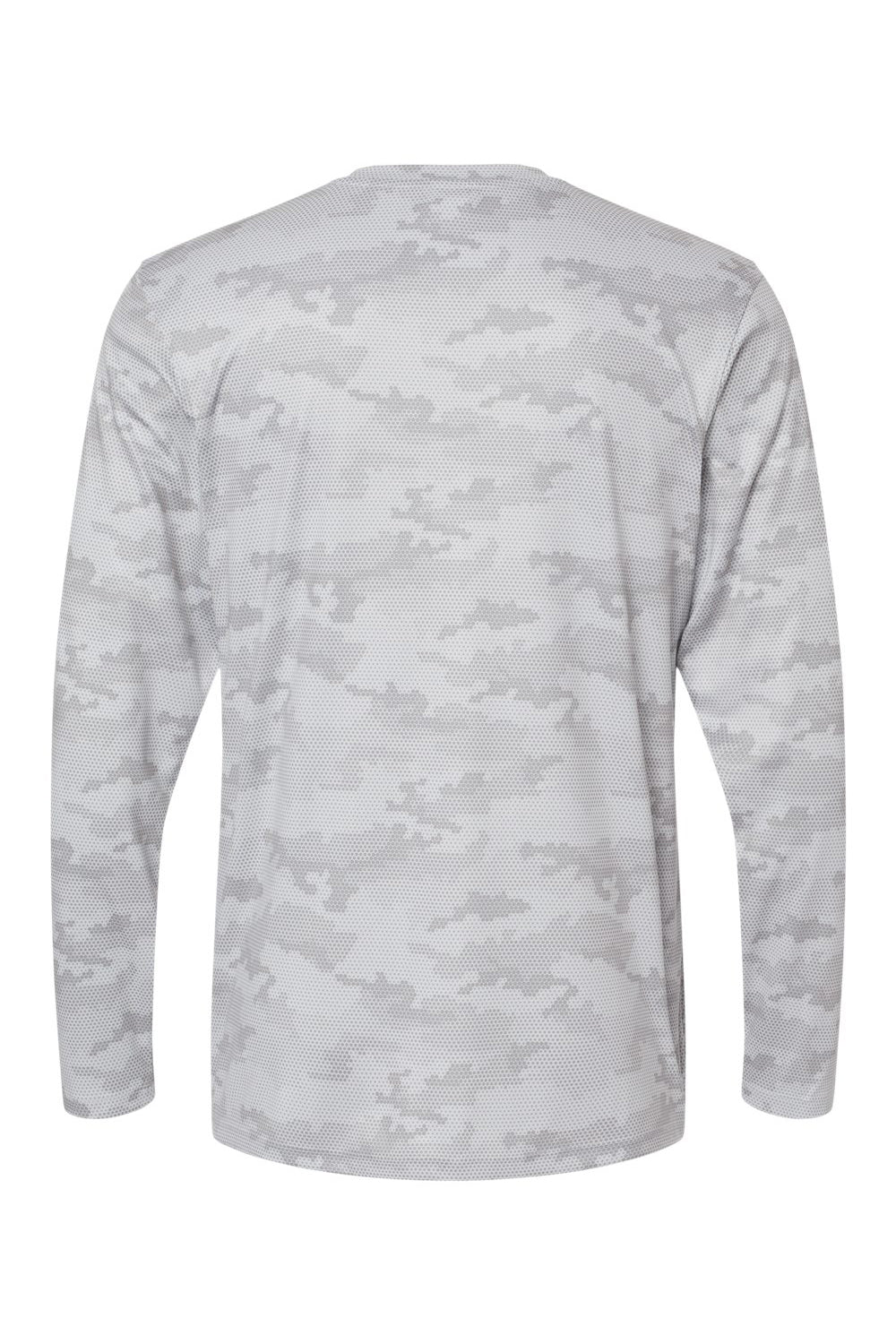 Paragon 217 Mens Pompano Performance Camo Long Sleeve Crewneck T-Shirt Aluminum Grey Flat Back