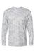 Paragon 217 Mens Pompano Performance Camo Long Sleeve Crewneck T-Shirt Aluminum Grey Flat Front