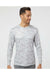 Paragon 217 Mens Pompano Performance Camo Long Sleeve Crewneck T-Shirt Aluminum Grey Model Front