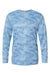 Paragon 217 Mens Pompano Performance Camo Long Sleeve Crewneck T-Shirt Blue Mist Flat Front