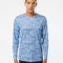 Paragon Mens Pompano Performance Moisture Wicking Camo Long Sleeve Crewneck T-Shirt - Blue Mist - NEW