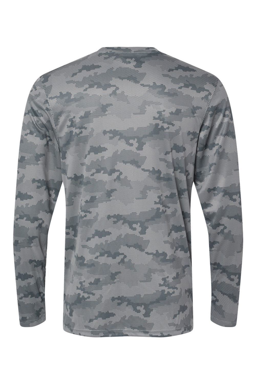 Paragon 217 Mens Pompano Performance Camo Long Sleeve Crewneck T-Shirt Medium Grey Flat Back