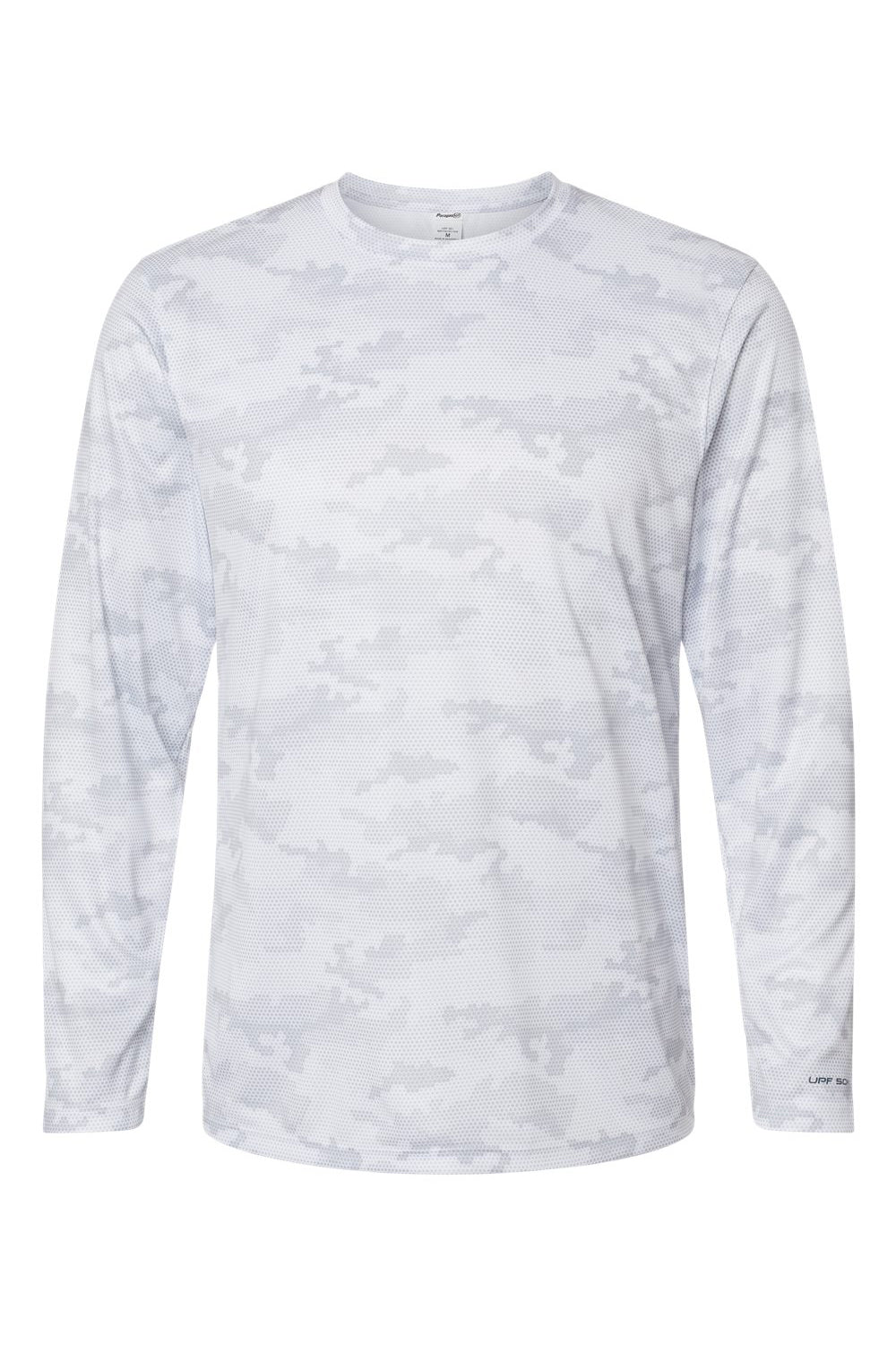 Paragon 217 Mens Pompano Performance Camo Long Sleeve Crewneck T-Shirt White Flat Front