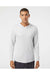 Paragon 220 Mens Bahama Performance Long Sleeve Hooded T-Shirt Hoodie Aluminum Grey Model Front