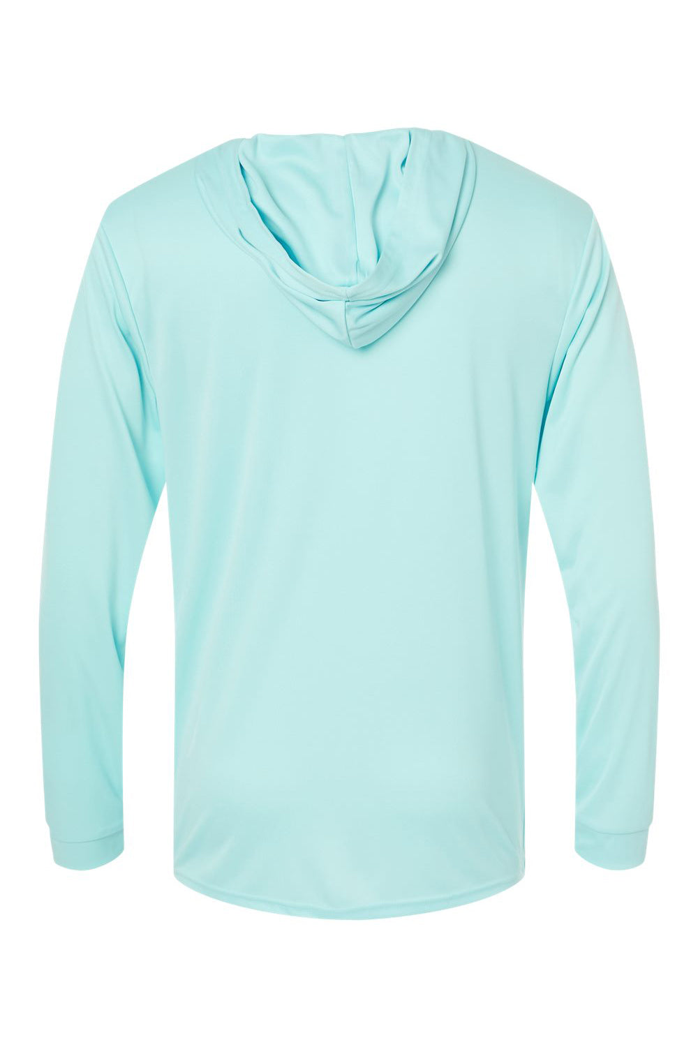 Paragon 220 Mens Bahama Performance Long Sleeve Hooded T-Shirt Hoodie Aqua Blue Flat Back