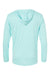 Paragon 220 Mens Bahama Performance Long Sleeve Hooded T-Shirt Hoodie Aqua Blue Flat Back