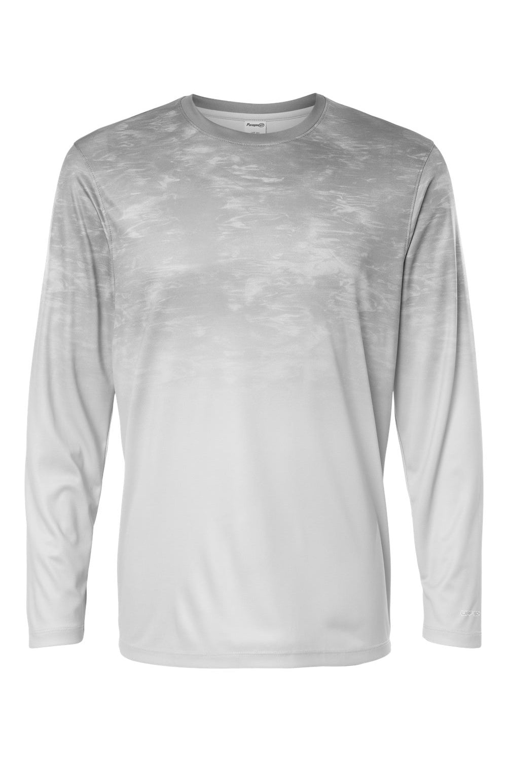 Paragon 229 Mens Montauk Oceanic Fade Performance Long Sleeve Crewneck T-Shirt Aluminum Grey Flat Front