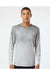 Paragon 229 Mens Montauk Oceanic Fade Performance Long Sleeve Crewneck T-Shirt Aluminum Grey Model Front