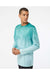 Paragon 229 Mens Montauk Oceanic Fade Performance Long Sleeve Crewneck T-Shirt Aqua Blue Fade Model Side