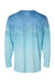 Paragon 229 Mens Montauk Oceanic Fade Performance Long Sleeve Crewneck T-Shirt Blue Aqua Fade Flat Back