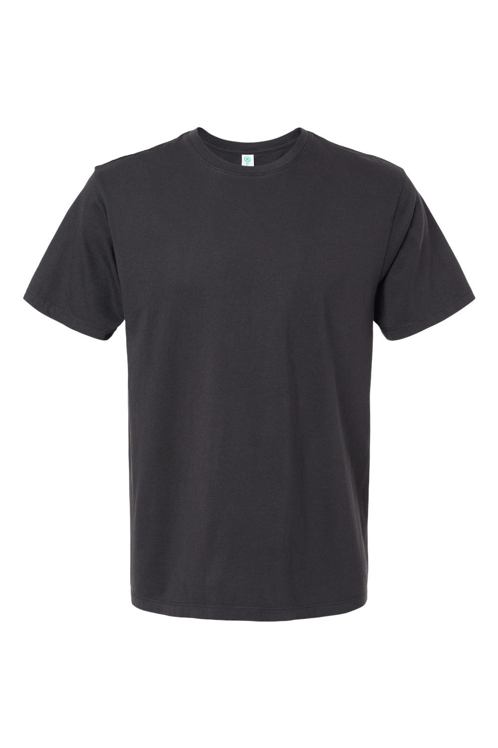 SoftShirts 400 Mens Organic Short Sleeve Crewneck T-Shirt Black Flat Front
