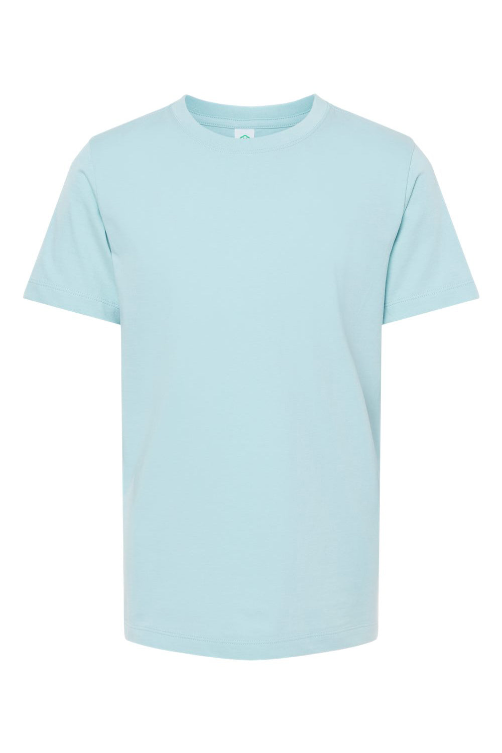 SoftShirts 402 Youth Organic Short Sleeve Crewneck T-Shirt Chambray Blue Flat Front