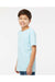 SoftShirts 402 Youth Organic Short Sleeve Crewneck T-Shirt Chambray Blue Model Side
