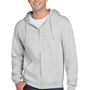 Jerzees Mens NuBlend Pill Resistant Fleece Full Zip Hooded Sweatshirt Hoodie w/ Pockets - Ash Grey