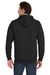 Jerzees 993M/993/993MR Mens NuBlend Pill Resistant Fleece Full Zip Hooded Sweatshirt Hoodie w/ Pockets Black Model Back