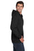 Jerzees 993M/993/993MR Mens NuBlend Pill Resistant Fleece Full Zip Hooded Sweatshirt Hoodie w/ Pockets Black Model Side