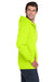 Jerzees 993M/993/993MR Mens NuBlend Pill Resistant Fleece Full Zip Hooded Sweatshirt Hoodie w/ Pockets Safety Green Model Side