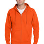 Jerzees Mens NuBlend Pill Resistant Fleece Full Zip Hooded Sweatshirt Hoodie w/ Pockets - Safety Orange