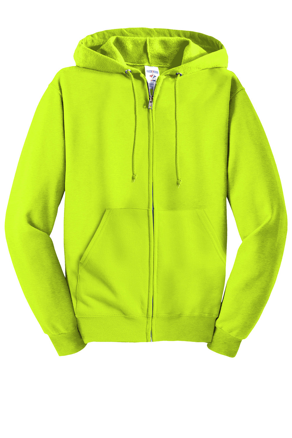 Jerzees 993M/993/993MR Mens NuBlend Pill Resistant Fleece Full Zip Hooded Sweatshirt Hoodie w/ Pockets Safety Green Flat Front