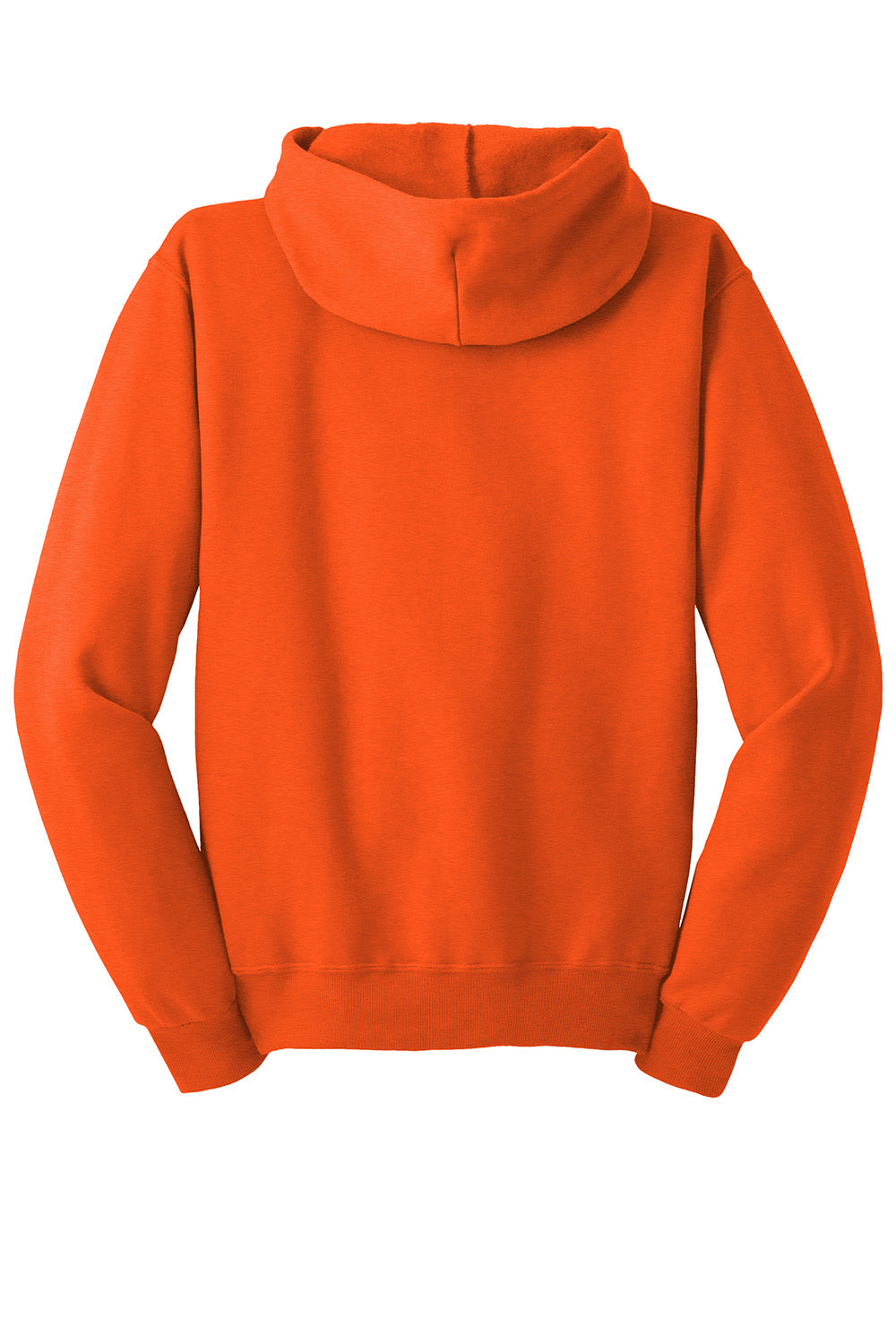 Jerzees 993M/993/993MR Mens NuBlend Pill Resistant Fleece Full Zip Hooded Sweatshirt Hoodie w/ Pockets Safety Orange Flat Back