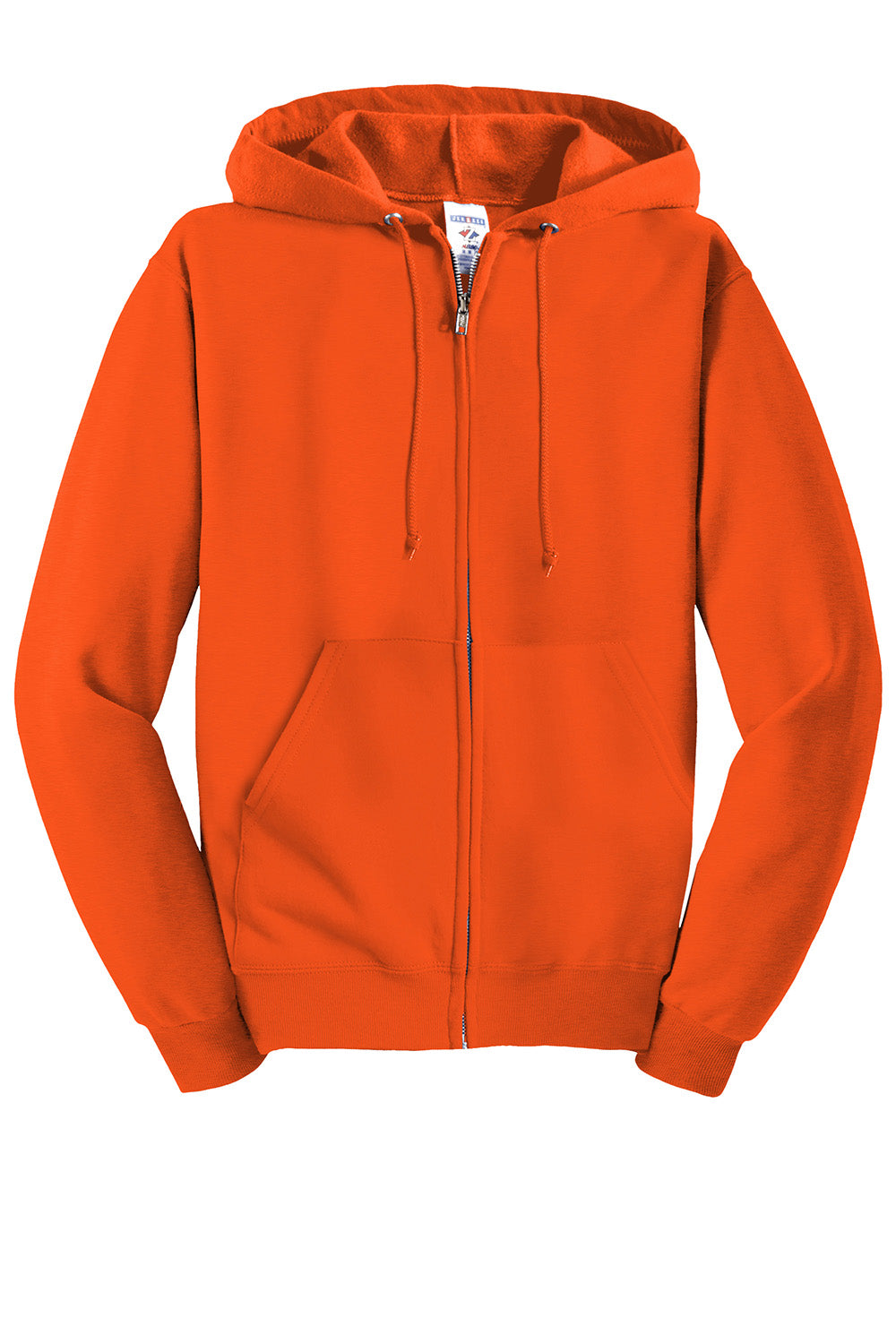 Jerzees 993M/993/993MR Mens NuBlend Pill Resistant Fleece Full Zip Hooded Sweatshirt Hoodie w/ Pockets Safety Orange Flat Front