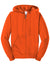 Jerzees 993M/993/993MR Mens NuBlend Pill Resistant Fleece Full Zip Hooded Sweatshirt Hoodie w/ Pockets Safety Orange Flat Front